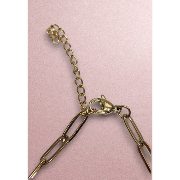 Gold‎ Paperclip 16 inch Necklace and Bracelet Set - Picture 8 of 9